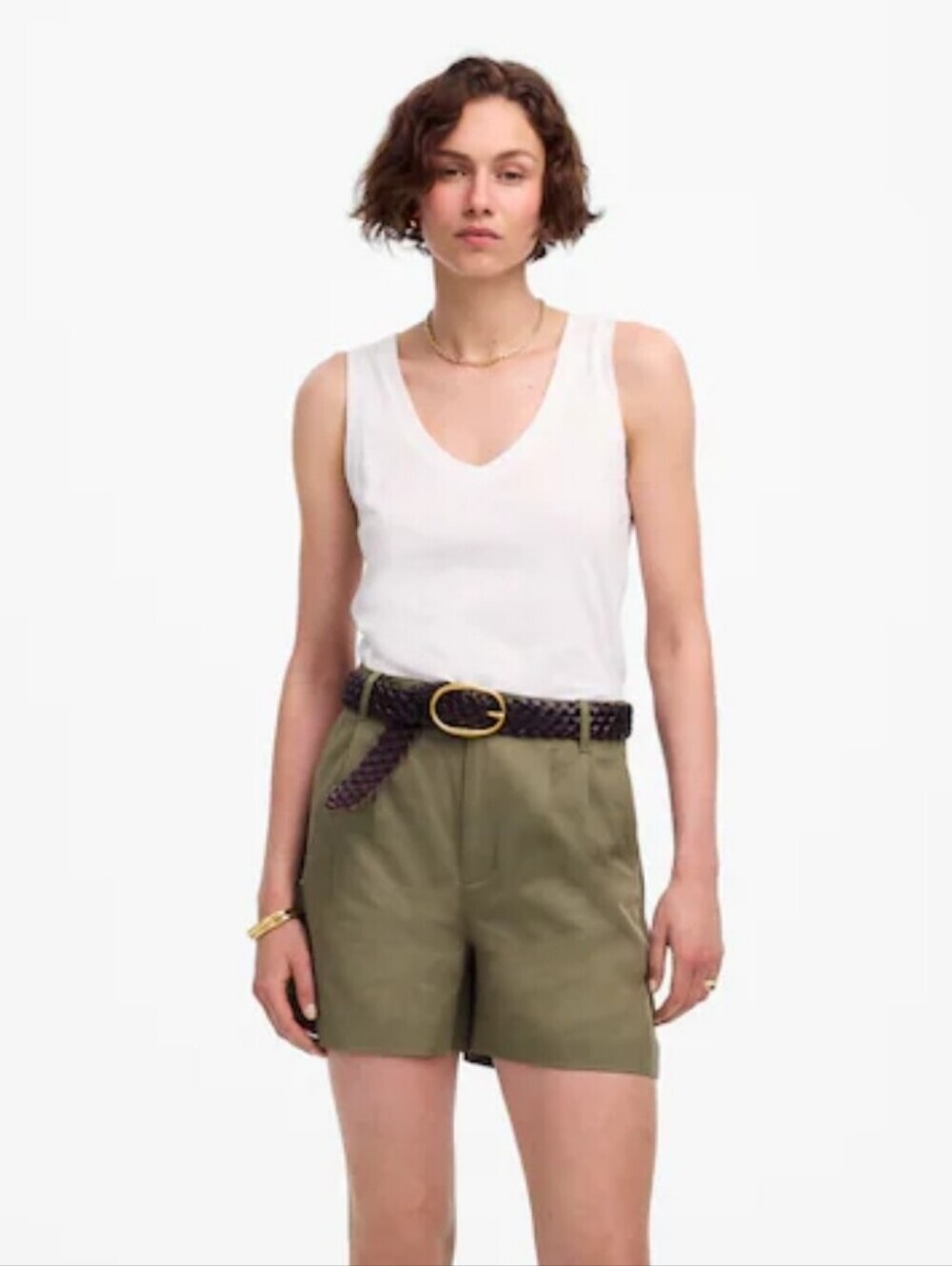 Madewell The Drapey Twill Pleated Shorts Pressed Sage Green NWT Size 2